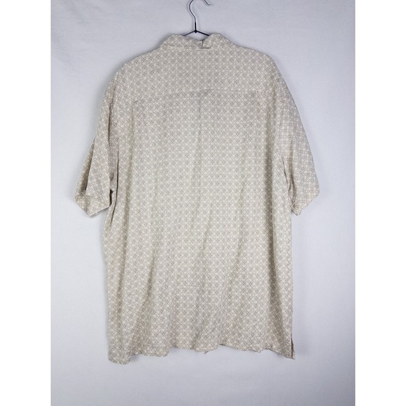 Vintage Silk Circa 1969 Shirt Mens 2XL Geometric Silk Blend Button Up Coastal - Picture 2 of 6